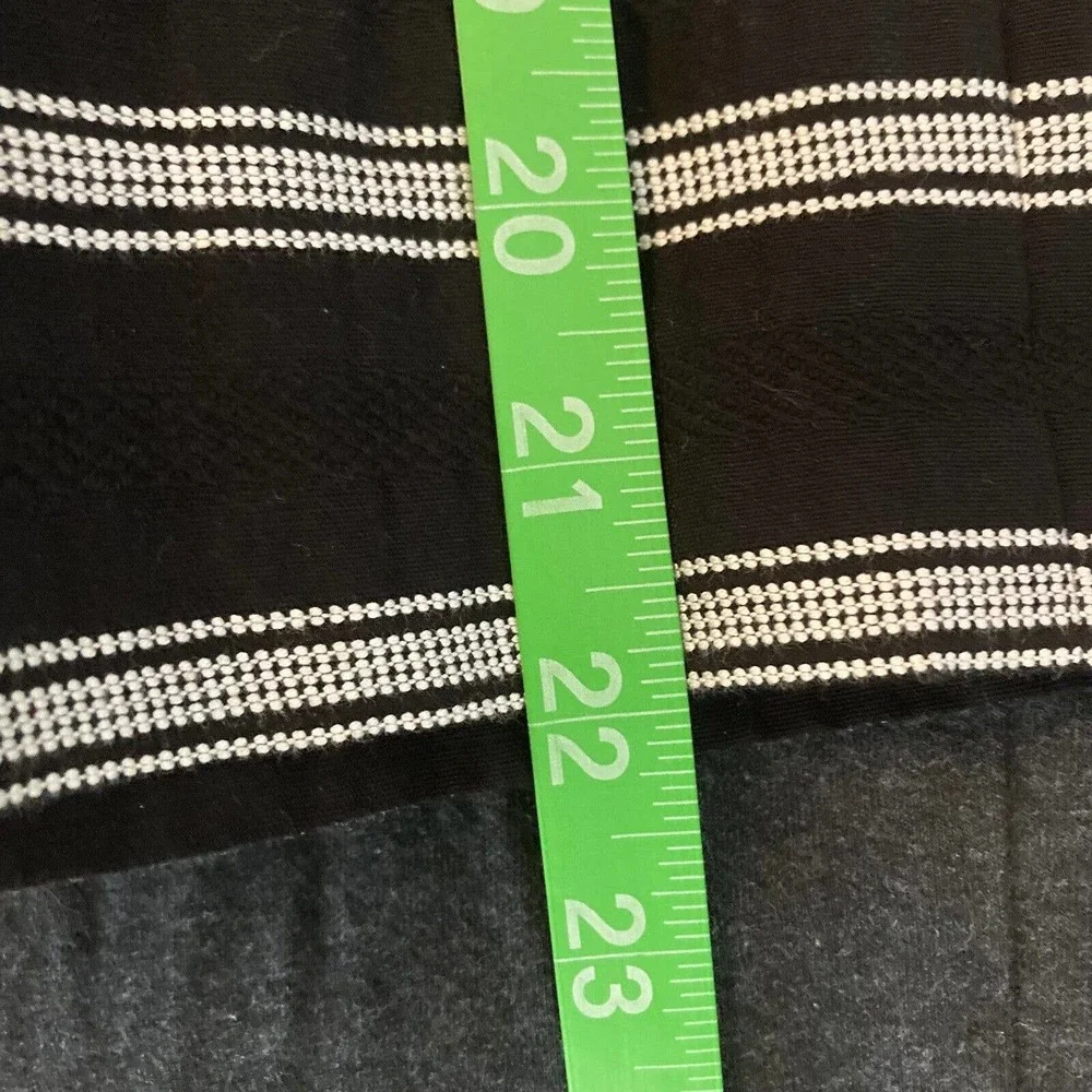 Talbots‎ Petites Skirt Womens Sz 2P Black White Striped Cotton Pleated A-Line